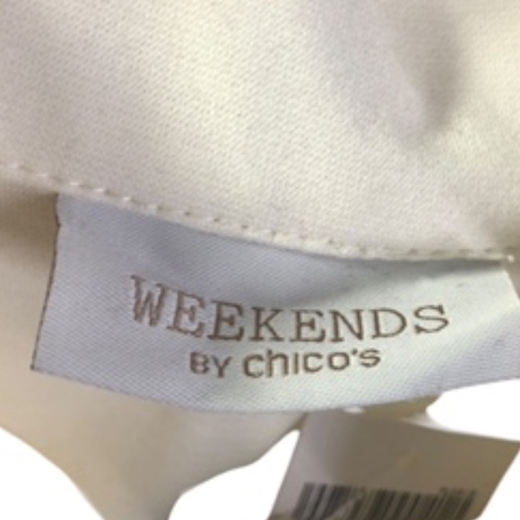 NWT Weekends by Chico's Full Front Zip Side Seam Pockets Ecru Vest Size 2 - Picture 6 of 8